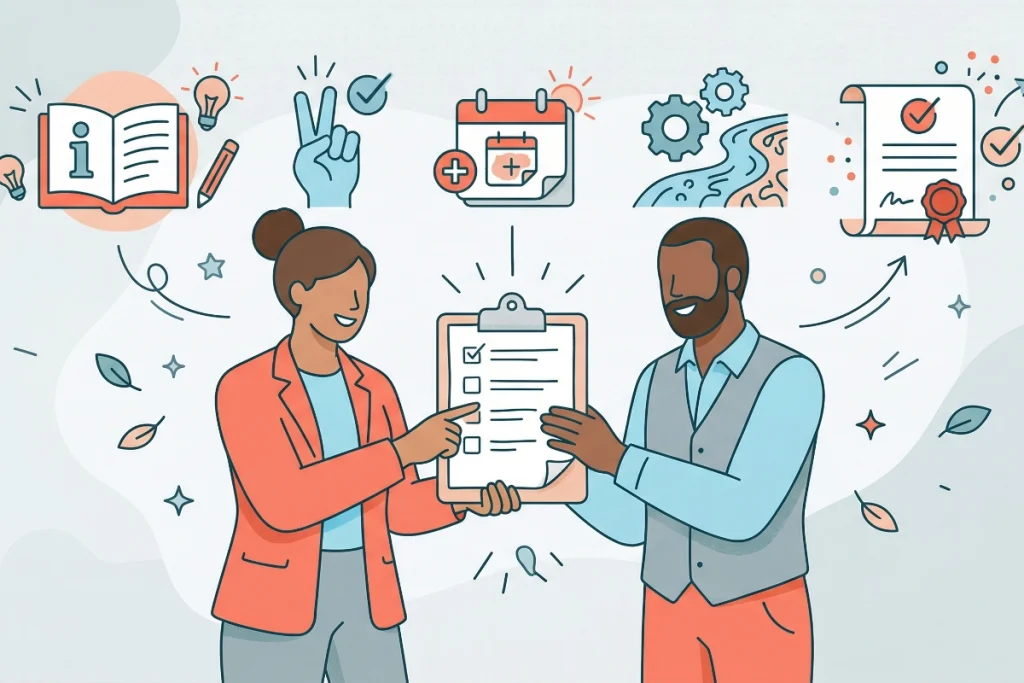 Illustration: Antragsbegleitung Sozialtraining Schule Schritt für Schritt